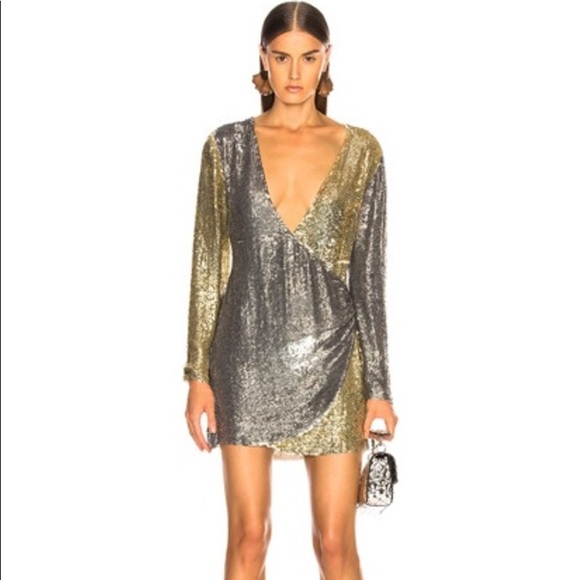 Retrofete Dresses & Skirts - Retrofete Christine mini sequin wrap dress⭐️